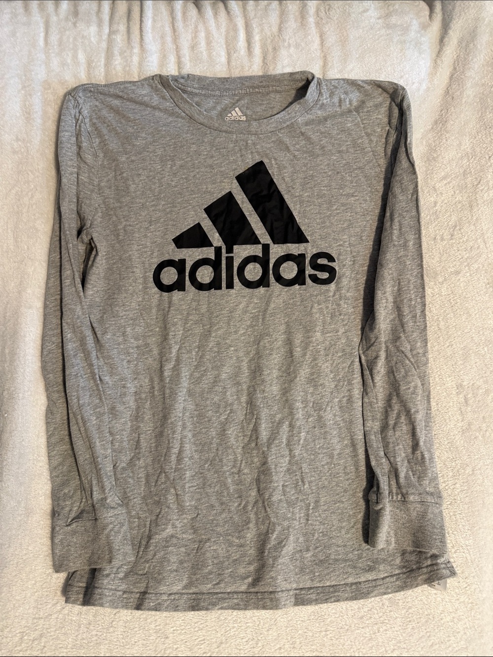 adidas Grey Long Sleeve Tee with Black Logo